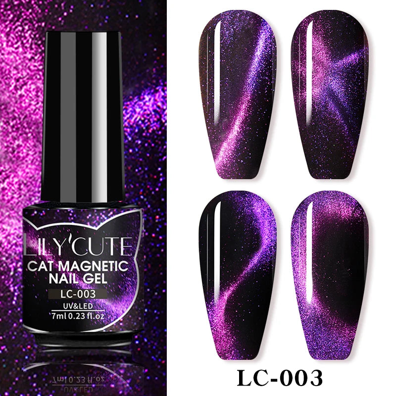 Magnetic Glitter Gel Nail Polish – UV/LED Cat Eye Effect