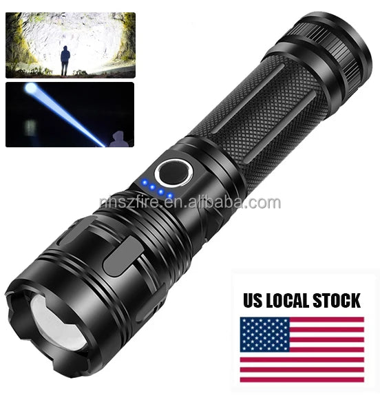 P50 LED Flashlight – 3000mAh Rechargeable + Power Bank