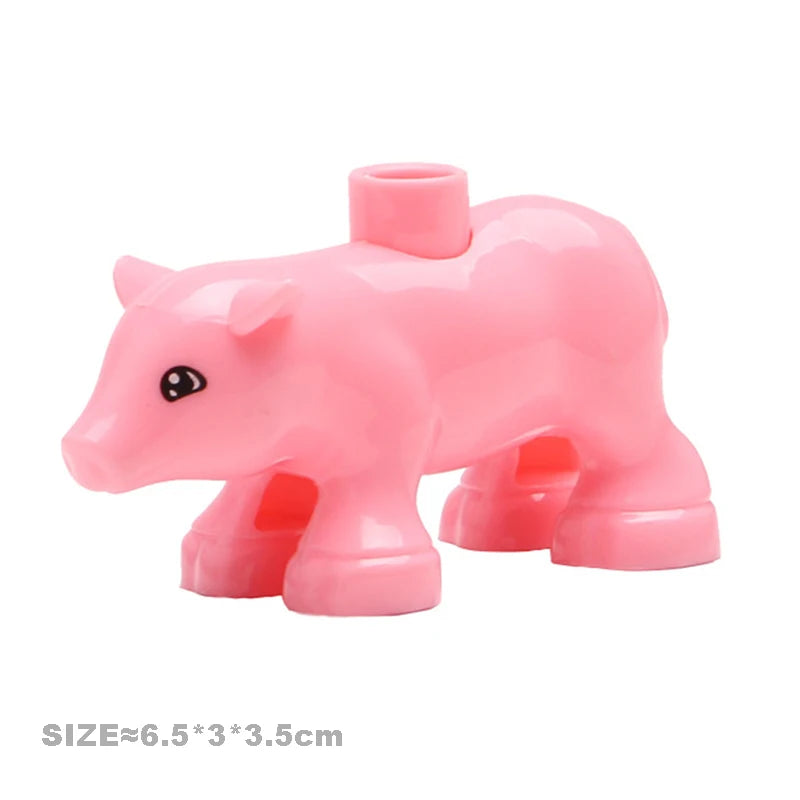 Farm Animal Building Blocks Set – Cat, Dog, Pig & Rabbit