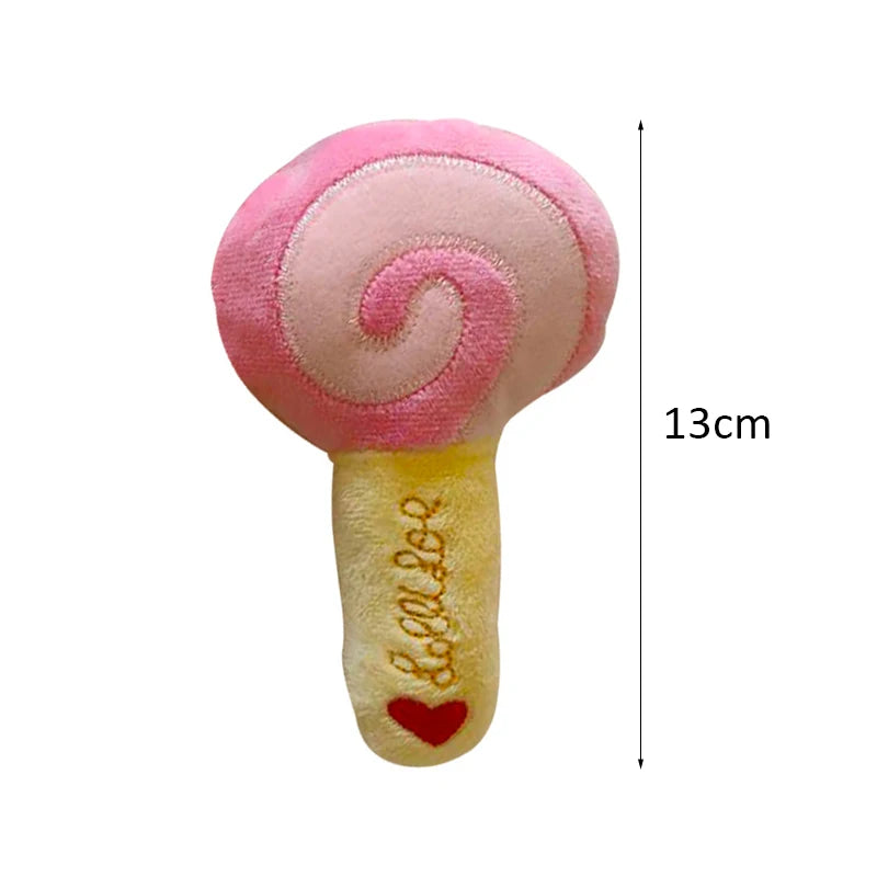 Squeaky Plush Dog Toy – French Bulldog Chew Drumstick