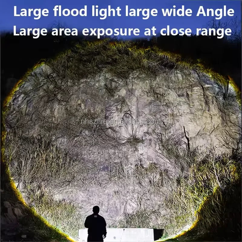 P50 LED Flashlight – 3000mAh Rechargeable + Power Bank