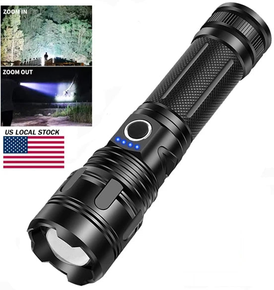 P50 LED Flashlight – 3000mAh Rechargeable + Power Bank