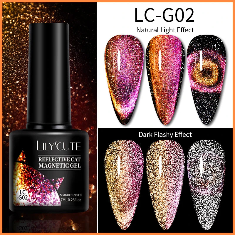 Magnetic Glitter Gel Nail Polish – UV/LED Cat Eye Effect
