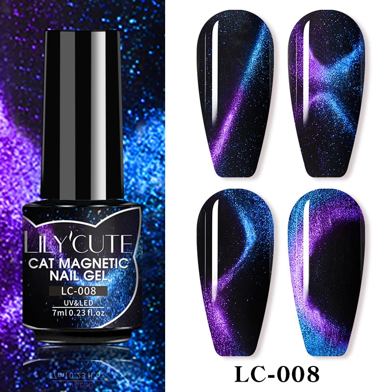 Magnetic Glitter Gel Nail Polish – UV/LED Cat Eye Effect