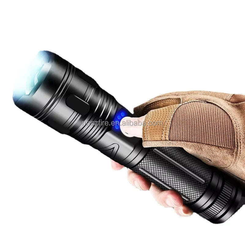 P50 LED Flashlight – 3000mAh Rechargeable + Power Bank