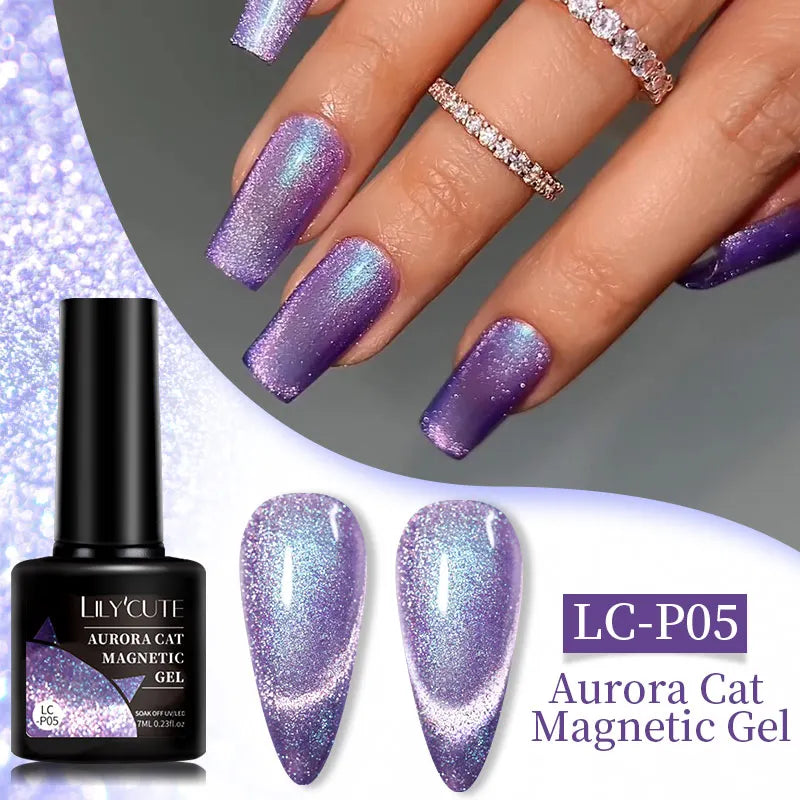 Magnetic Glitter Gel Nail Polish – UV/LED Cat Eye Effect