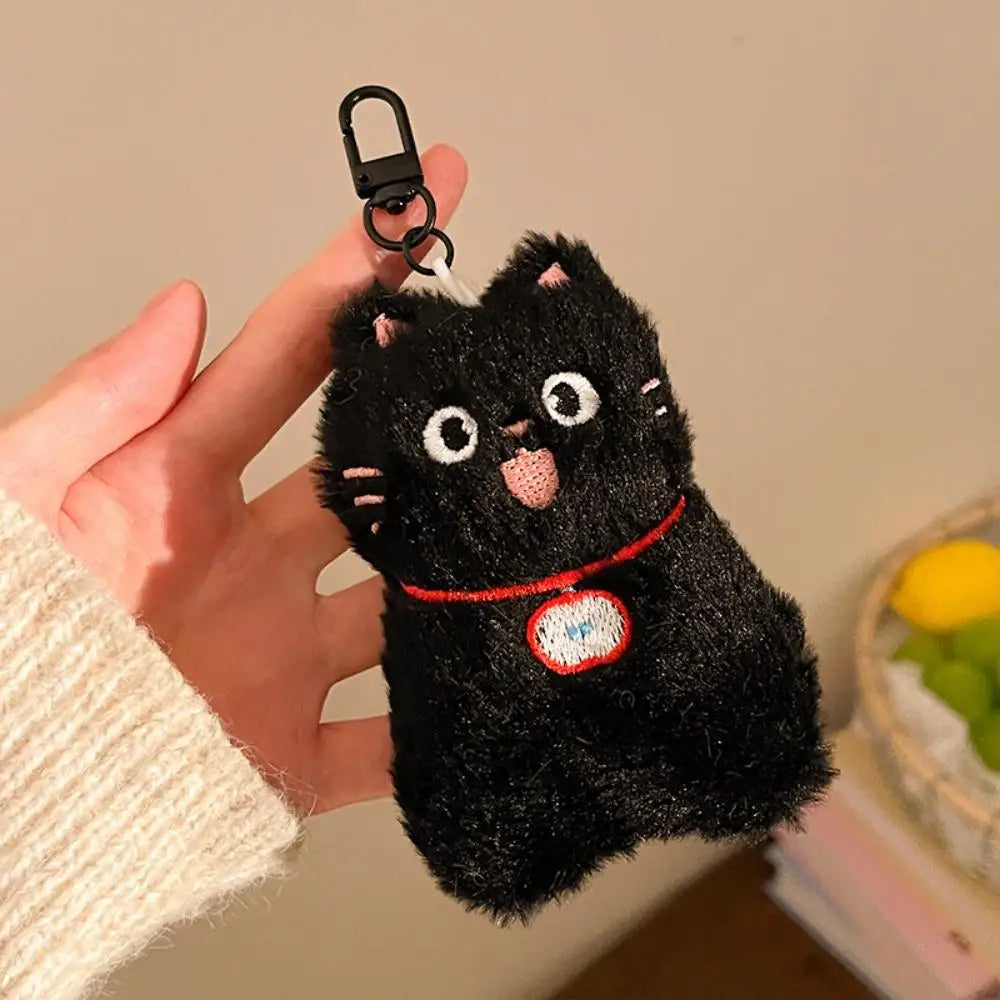 Black Cat Plush Keychain – Cute Kitten Charm Gift