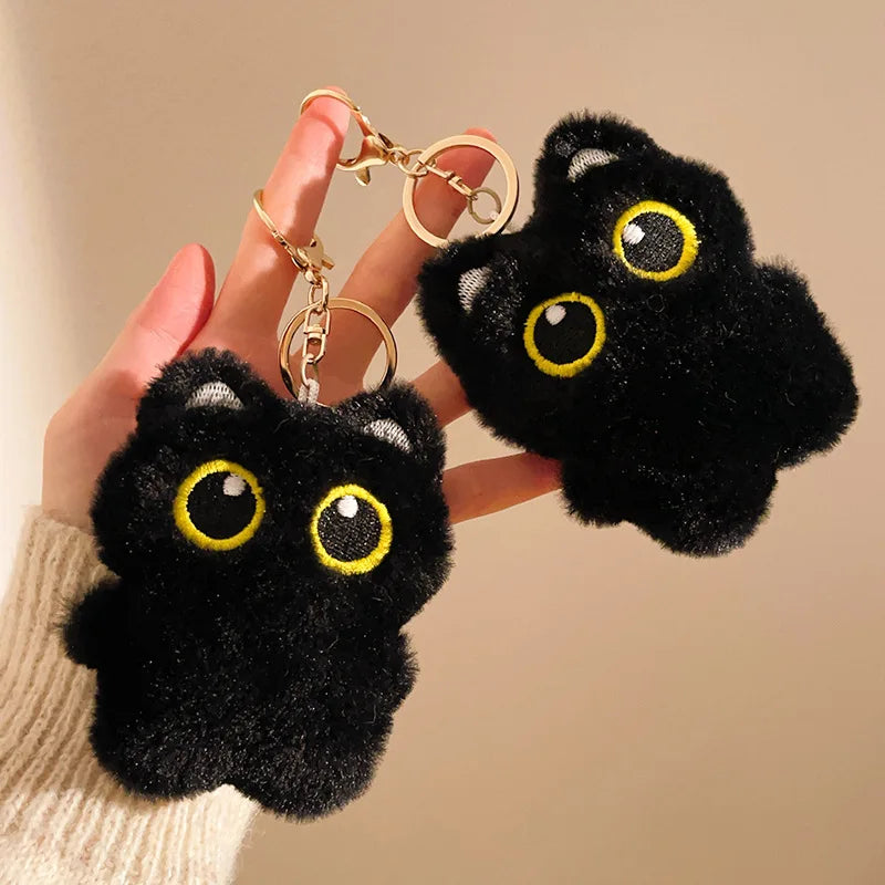Black Cat Plush Keychain – Cute Kitten Charm Gift