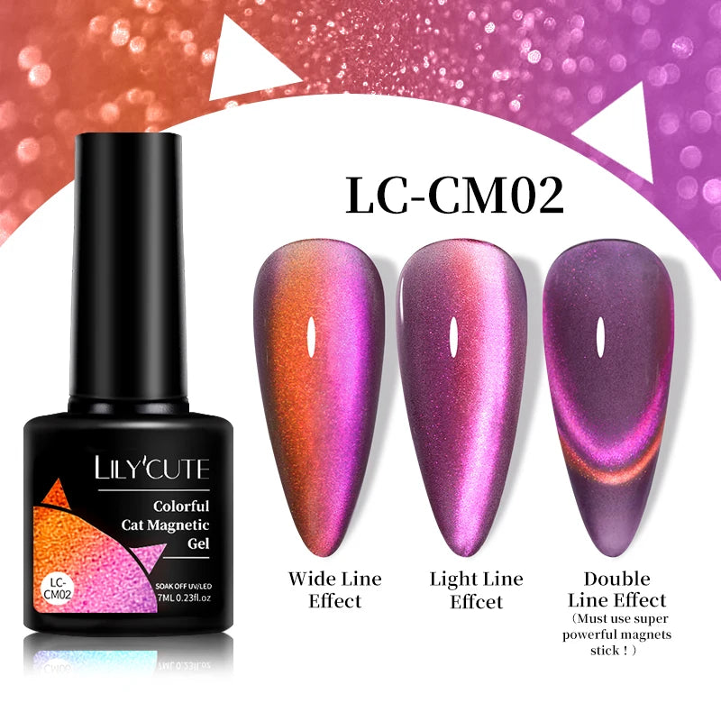 Magnetic Glitter Gel Nail Polish – UV/LED Cat Eye Effect