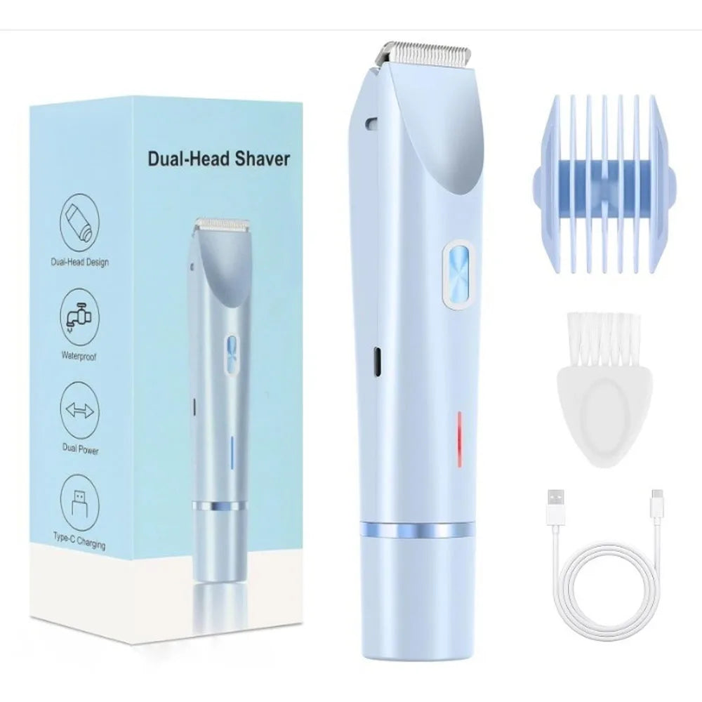 Women's Electric Body Trimmer – Waterproof, Dual Head, Painless Hair Removal