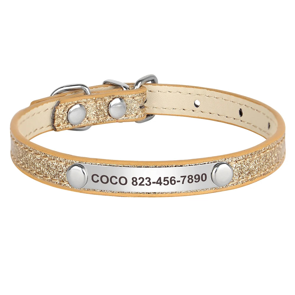 Custom Engraved Cat Collar – Personalized Leather ID Tag