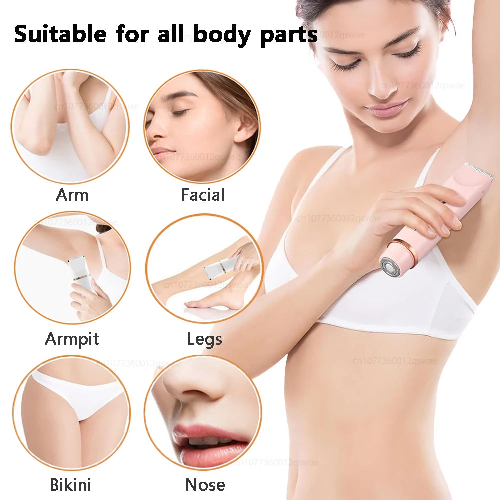 Women's Electric Body Trimmer – Waterproof, Dual Head, Painless Hair Removal