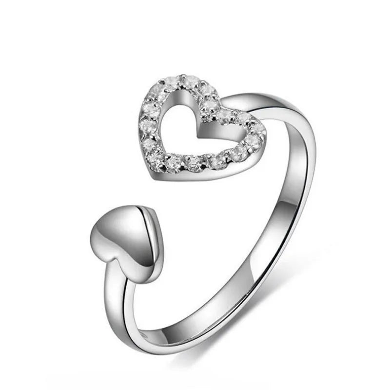 Sterling Silver Heart Ring – AAA Zircon, Women’s
