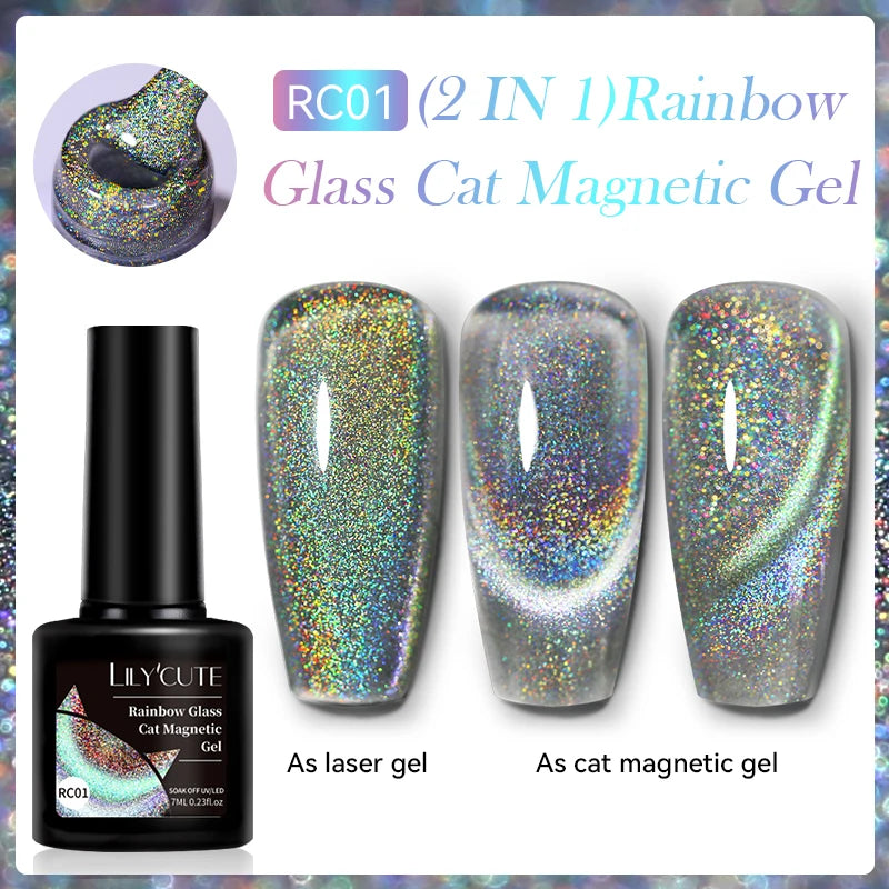 Magnetic Glitter Gel Nail Polish – UV/LED Cat Eye Effect