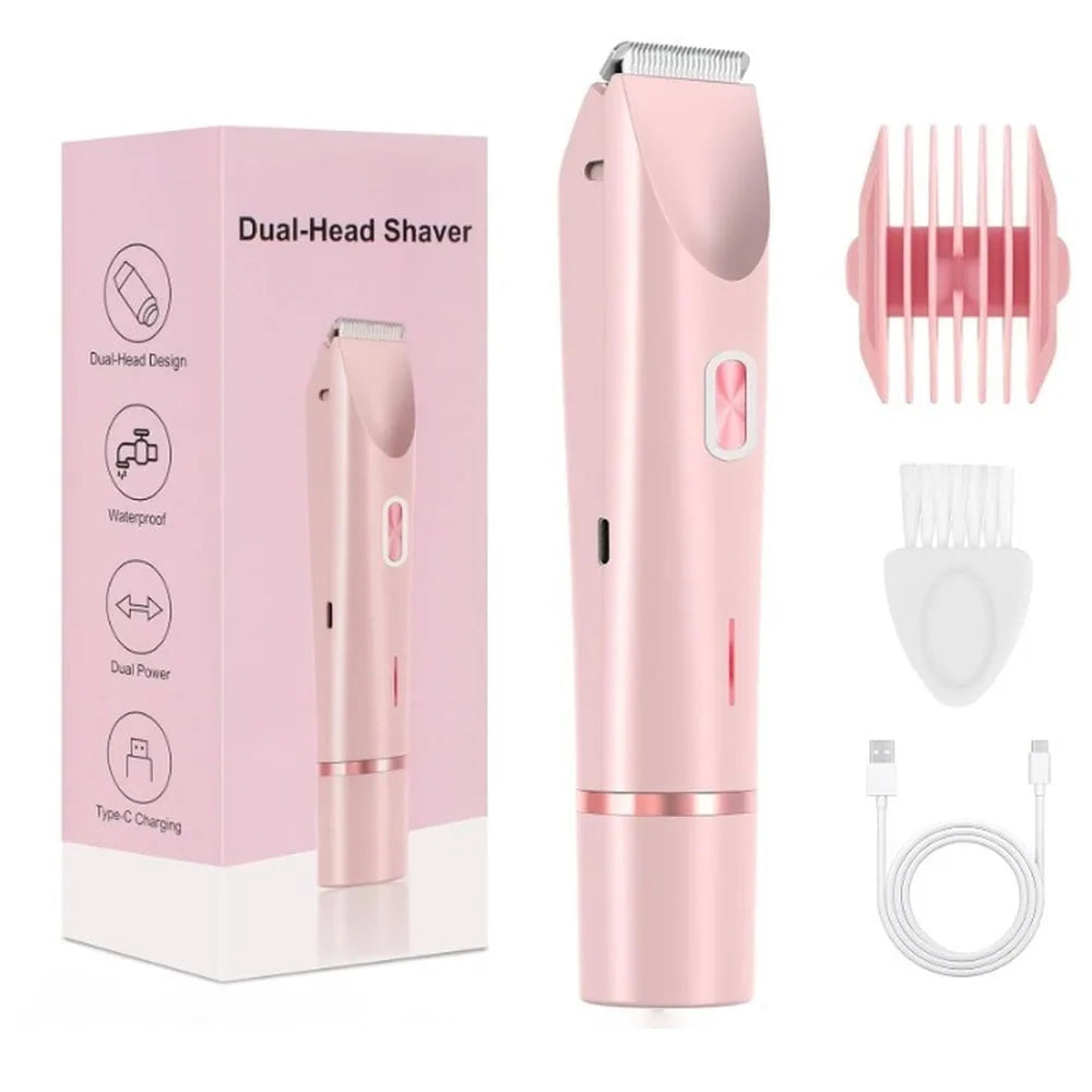 Women's Electric Body Trimmer – Waterproof, Dual Head, Painless Hair Removal