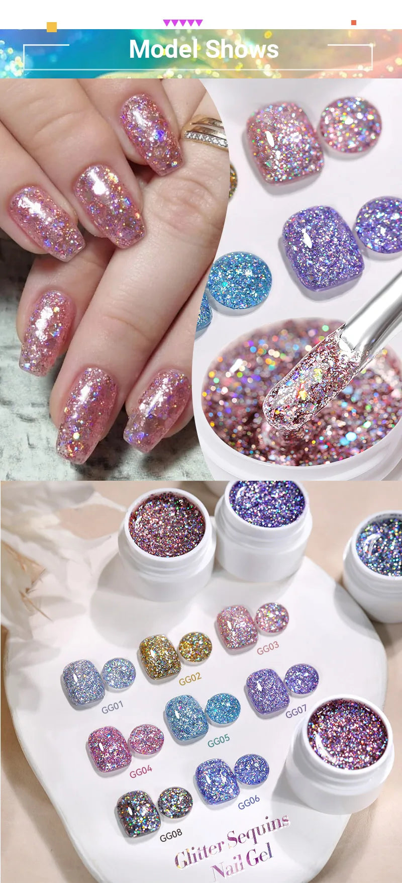 Glitter Gel Nail Polish – UV/LED Soak-Off, 7ml