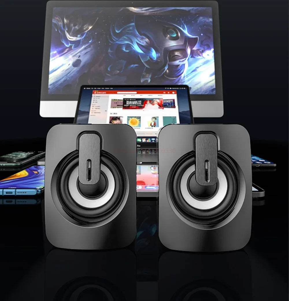 USB Desktop Speaker with Microphone – Wired Stereo