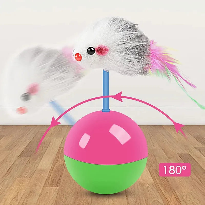 Tumbler Mouse Cat Toy – Self-Entertaining Cage Teaser