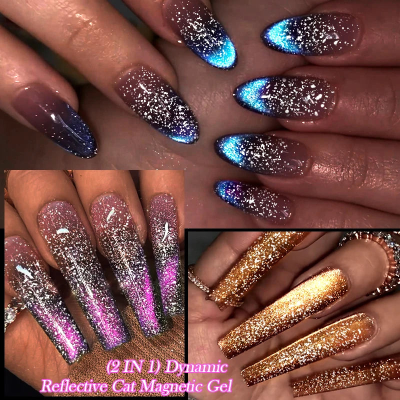 Magnetic Glitter Gel Nail Polish – UV/LED Cat Eye Effect