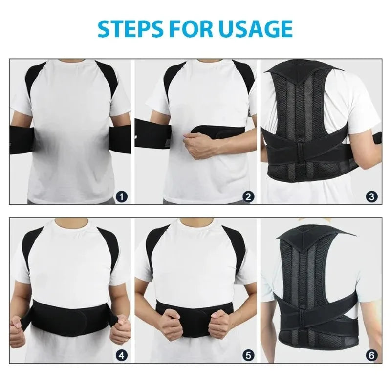 Posture Corrector Back Brace — Adjustable Lumbar Support