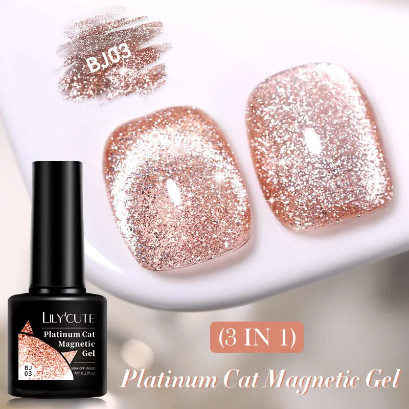 Magnetic Glitter Gel Nail Polish – UV/LED Cat Eye Effect
