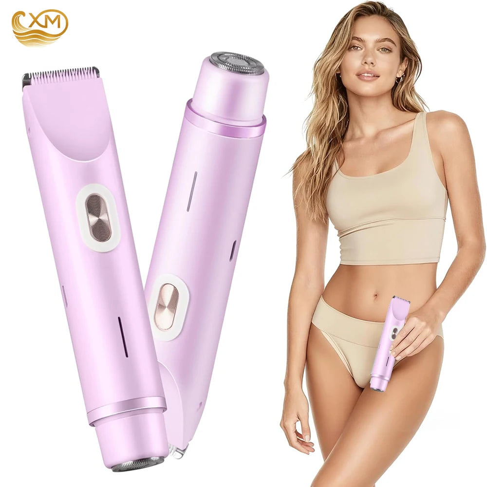 Women's Electric Body Trimmer – Waterproof, Dual Head, Painless Hair Removal