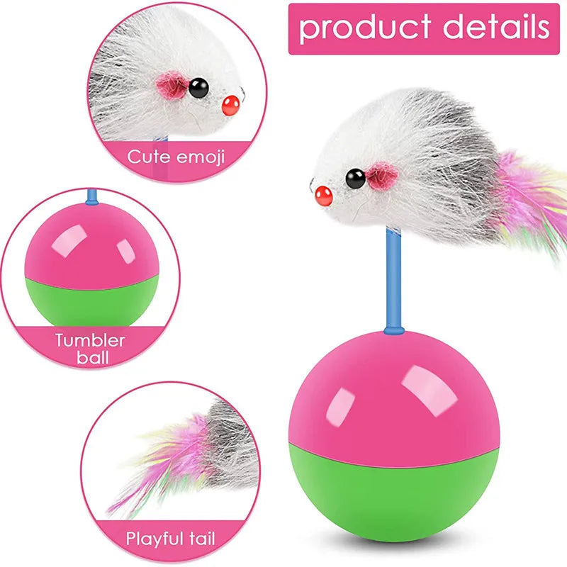 Tumbler Mouse Cat Toy – Self-Entertaining Cage Teaser