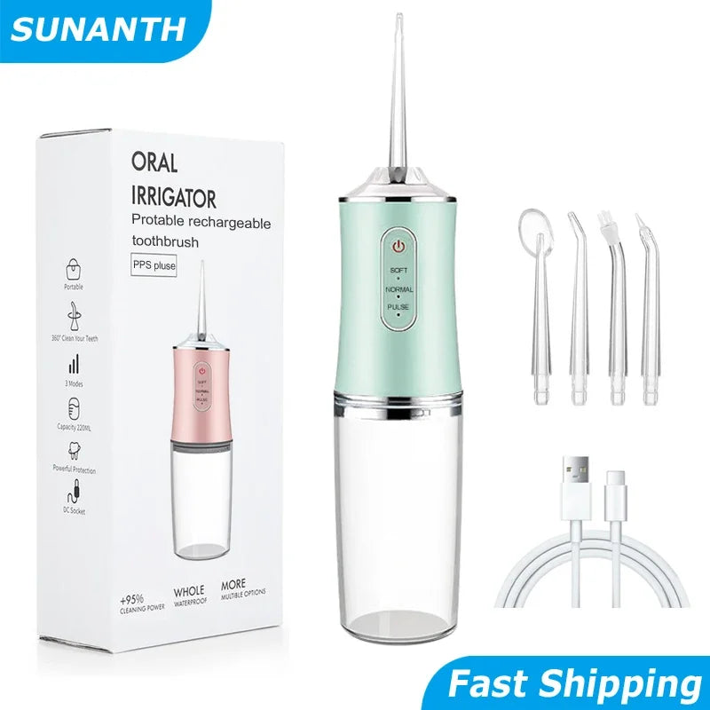 Cordless Water Flosser – 3 Modes, 220ml Tank, Rechargeable Oral Irrigator
