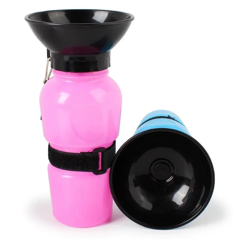 Portable Pet Water Bottle – 500ml Travel Feeder Bowl