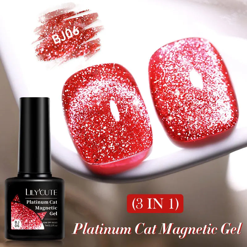 Magnetic Glitter Gel Nail Polish – UV/LED Cat Eye Effect