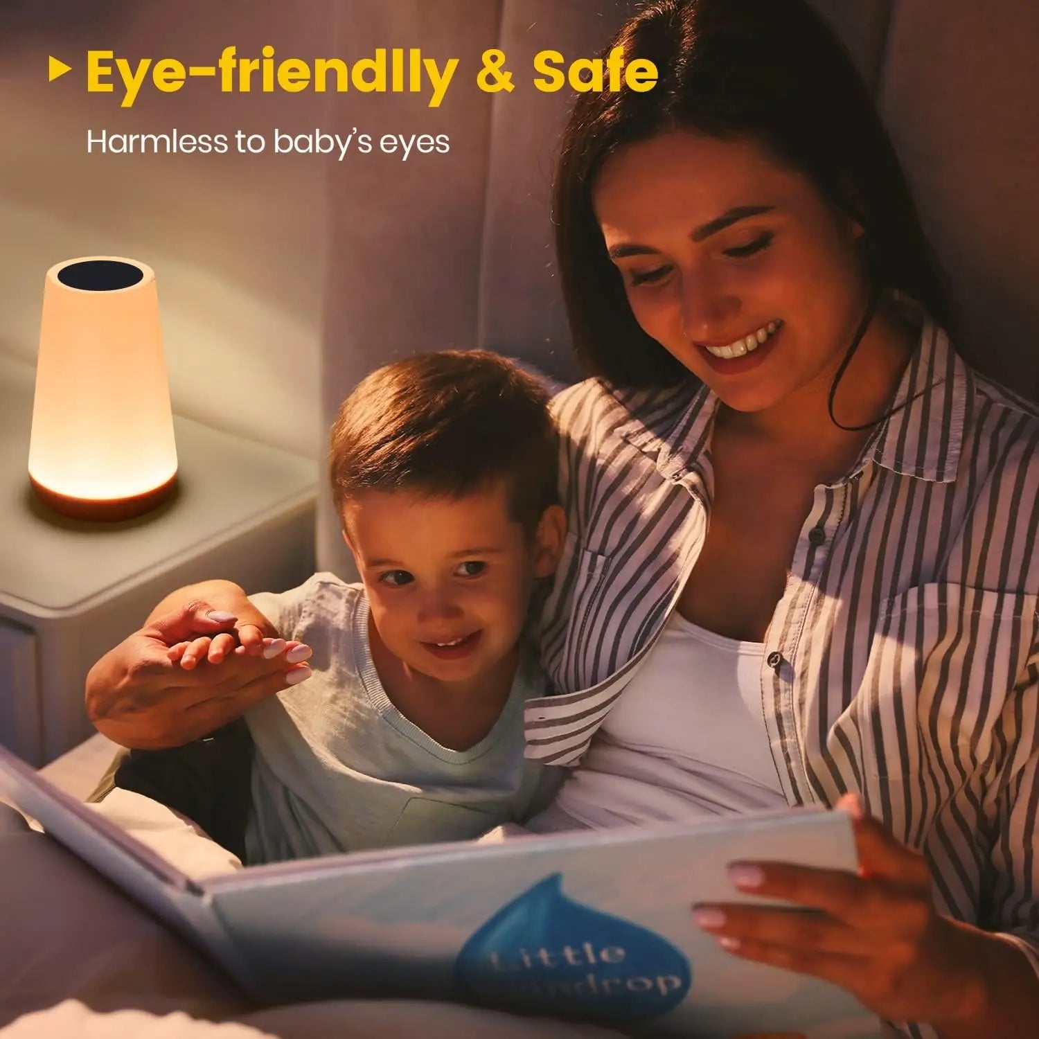 RGB Color-Changing Night Light – Touch & Remote Control, USB Rechargeable