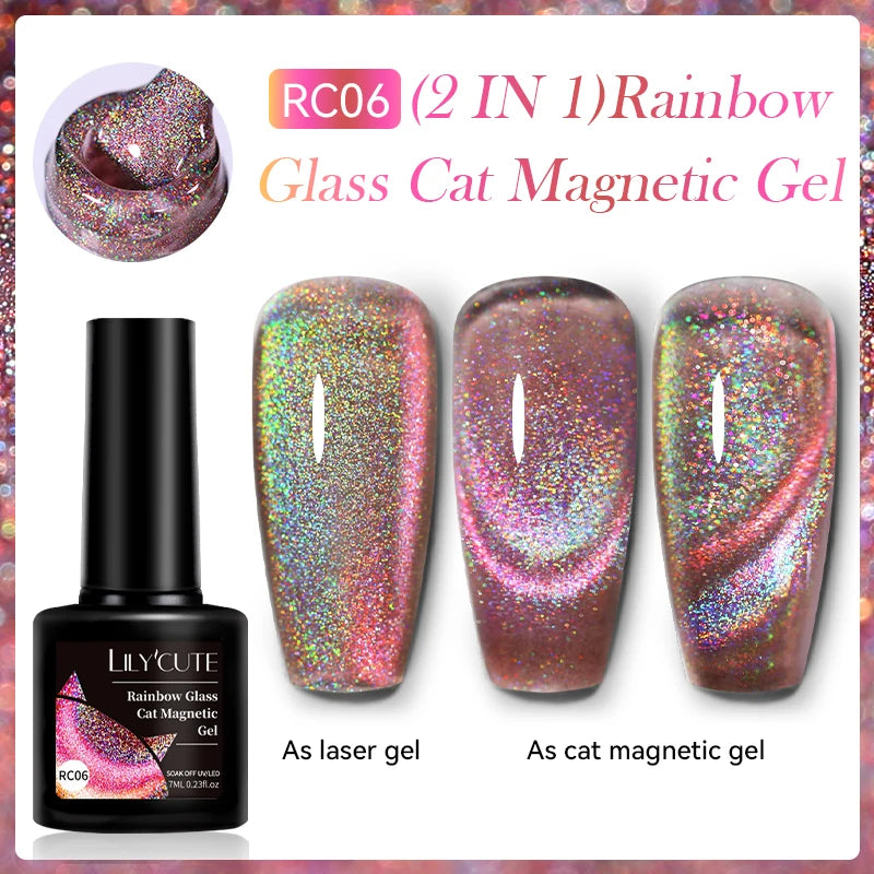 Magnetic Glitter Gel Nail Polish – UV/LED Cat Eye Effect