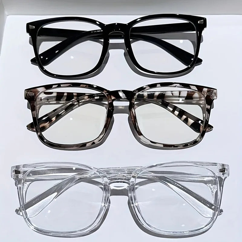 Blue Light Blocking Glasses – Square Clear Lens, 3-Pack (Men & Women)