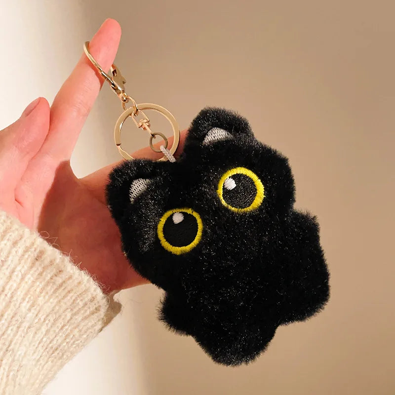 Black Cat Plush Keychain – Cute Kitten Charm Gift