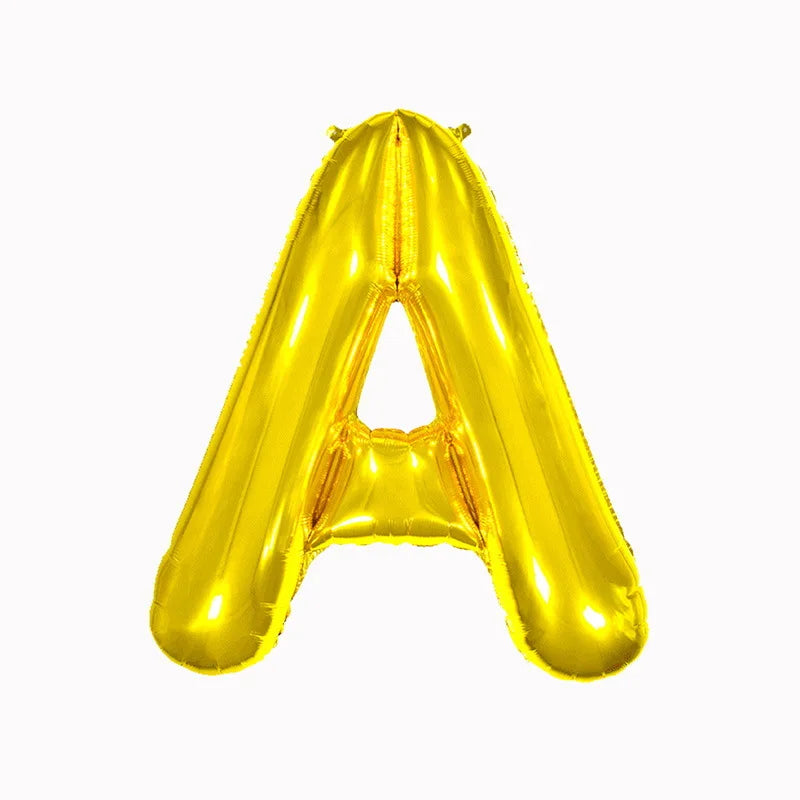 Large Gold Foil Letter Balloons – A-Z Party Decoration