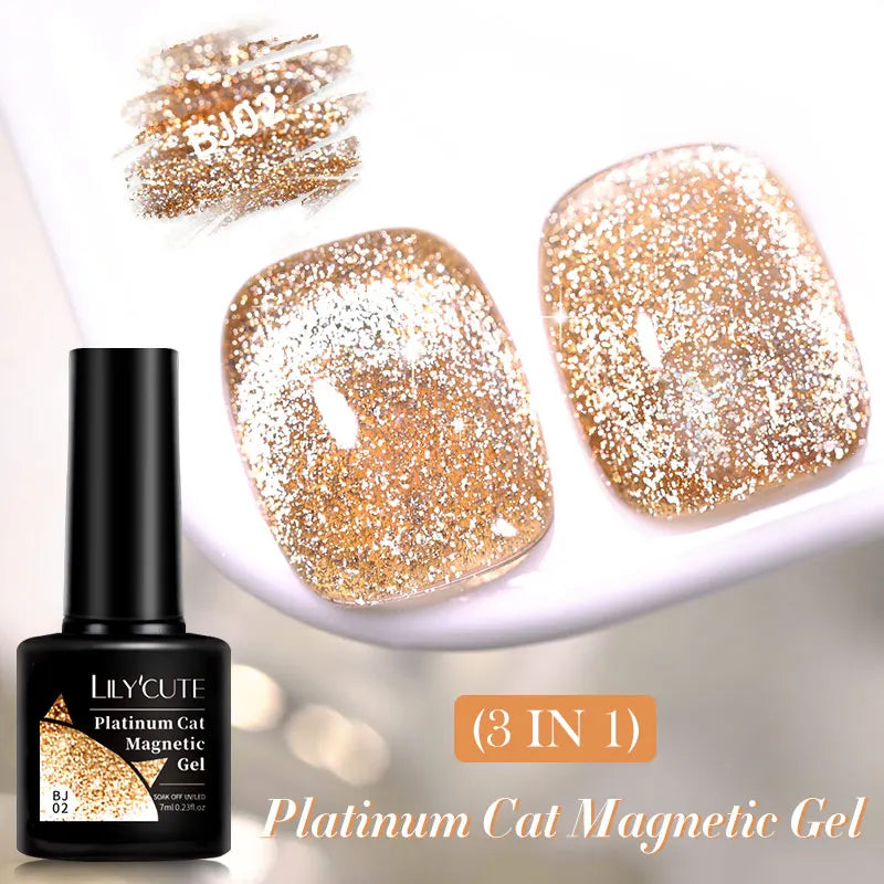Magnetic Glitter Gel Nail Polish – UV/LED Cat Eye Effect