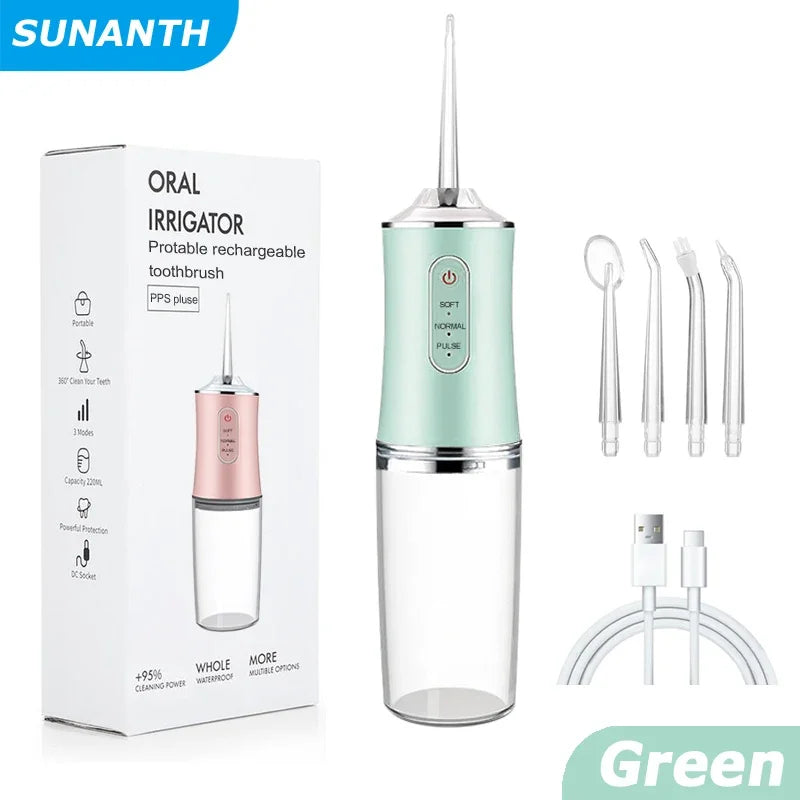 Cordless Water Flosser – 3 Modes, 220ml Tank, Rechargeable Oral Irrigator