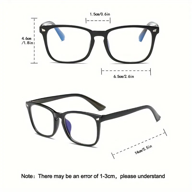 Blue Light Blocking Glasses – Square Clear Lens, 3-Pack (Men & Women)
