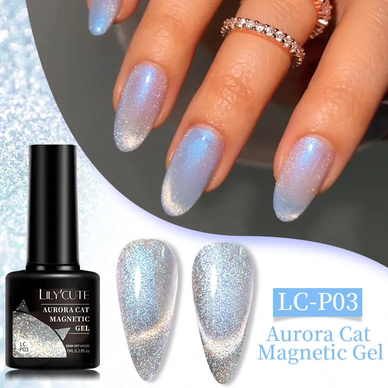 Magnetic Glitter Gel Nail Polish – UV/LED Cat Eye Effect