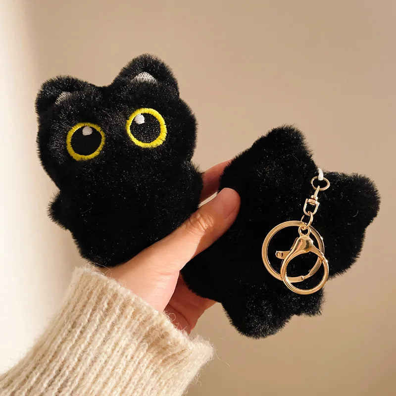 Black Cat Plush Keychain – Cute Kitten Charm Gift