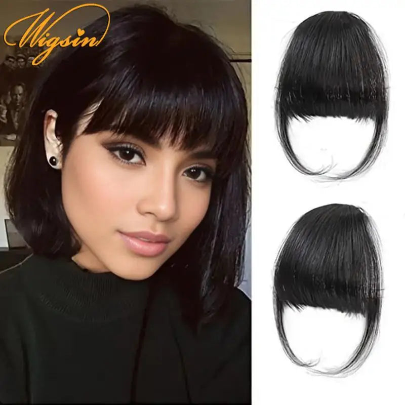 Clip-In Air Bangs Hair Extensions – Natural Straight