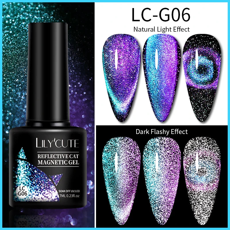 Magnetic Glitter Gel Nail Polish – UV/LED Cat Eye Effect