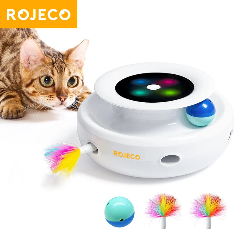 2-in-1 Smart Cat Toy – Automatic Feather & Ball Set