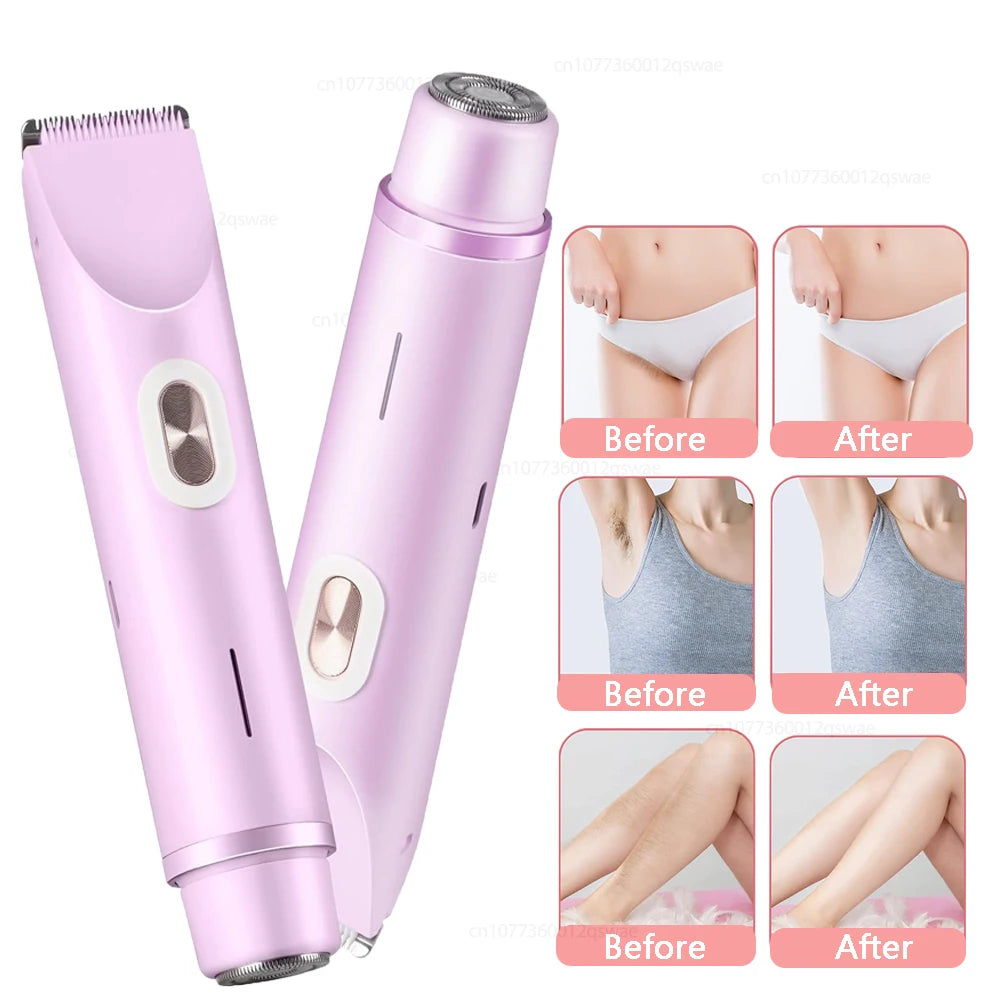 Women's Electric Body Trimmer – Waterproof, Dual Head, Painless Hair Removal
