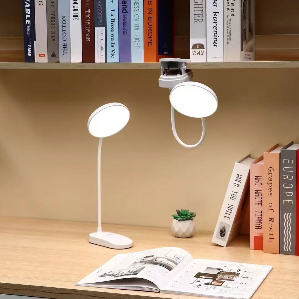 LED Clamp Desk Lamp – USB Rechargeable, 3 Lighting Modes, Flexible Neck