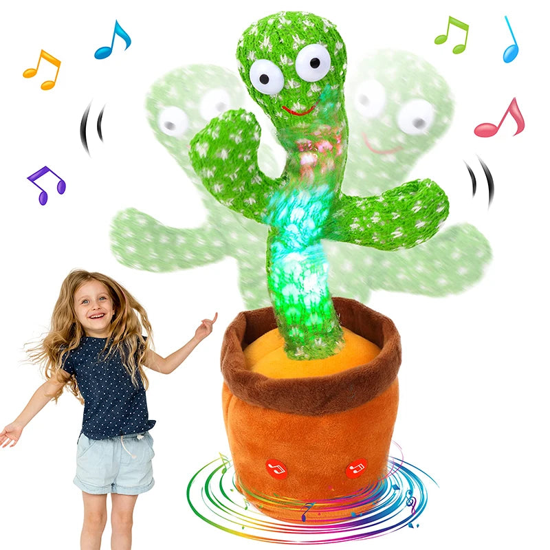 Dancing Cactus Plush Toy – 120 Songs, Voice Repeat & Built-In Speaker