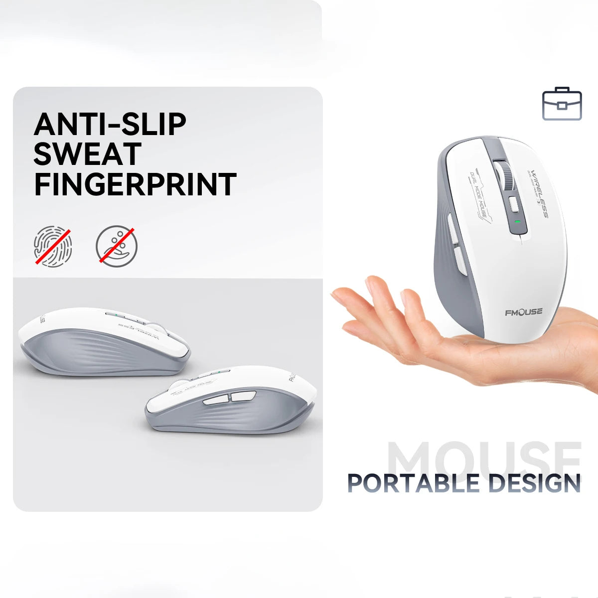 Dual-Mode Wireless Mouse – Bluetooth 5.1 + 2.4G, Silent