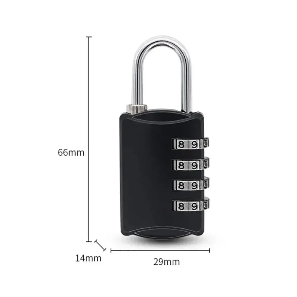 4-Dial Combination Padlock – Resettable Travel Security Lock