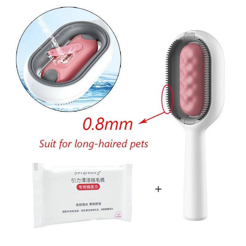 Pet Hair Removal Comb with Wipes – Grooming Brush