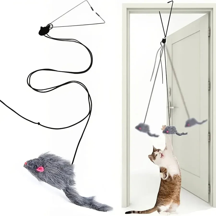 Interactive Hanging Cat Toy – Retractable Mouse Teaser